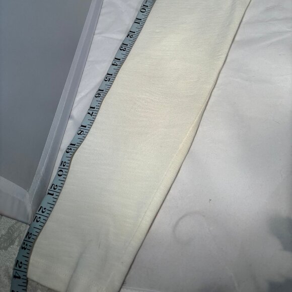 Talbots Long Sleeve Fall Autumn Embroidered Leaf Leaves Ivory Medium 100% Cotton - Picture 6 of 9